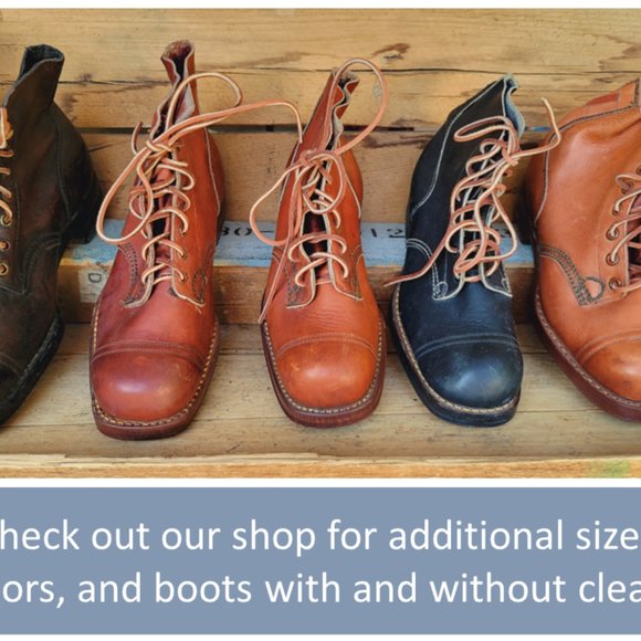 Vintage Australian 1940's Leather Lace-up Ammo Boots - Women's Size 9 - Picture 5 of 10